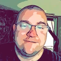Stylized portrait of AJ Genung
